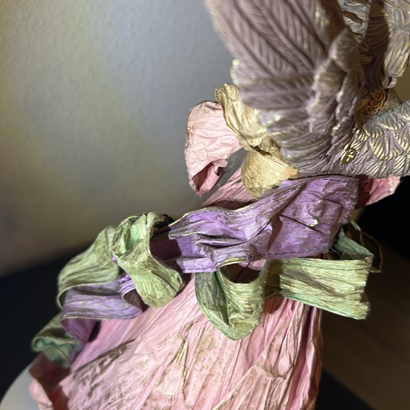 Vintage Angel Cartapesta-style paper-mache Christmas tree topper / statue - Picture 7 of 12